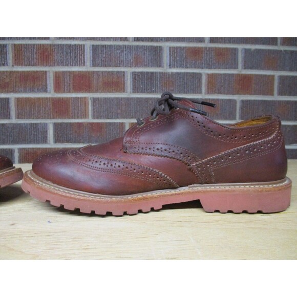 Walk-Over Dress Shoes Mens Brown Leather Wingtip Derby Size  display picture 3